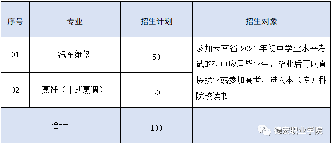 德宏職業(yè)學院2021年招生簡章