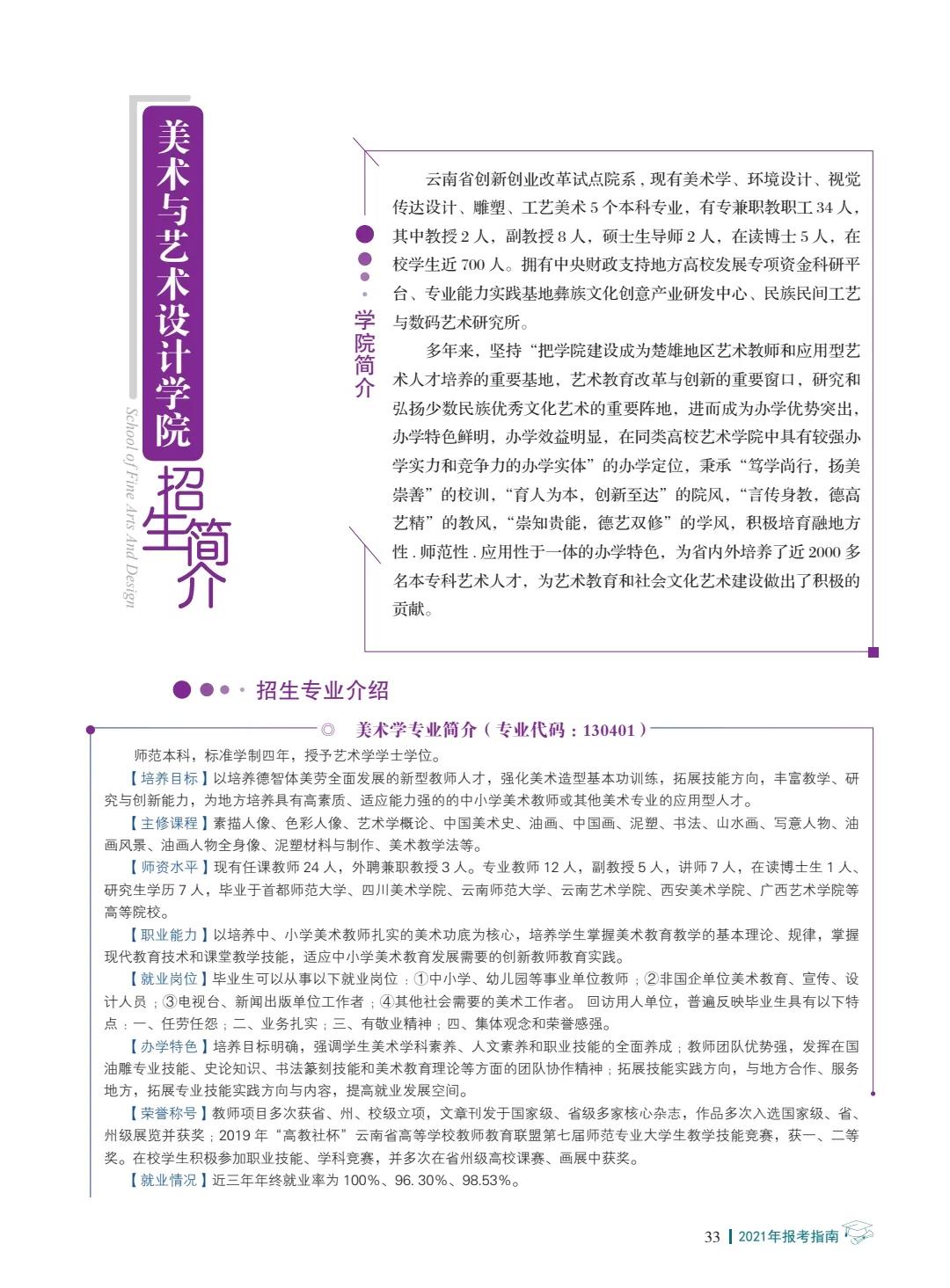 楚雄師范學(xué)院2021年報(bào)考指南