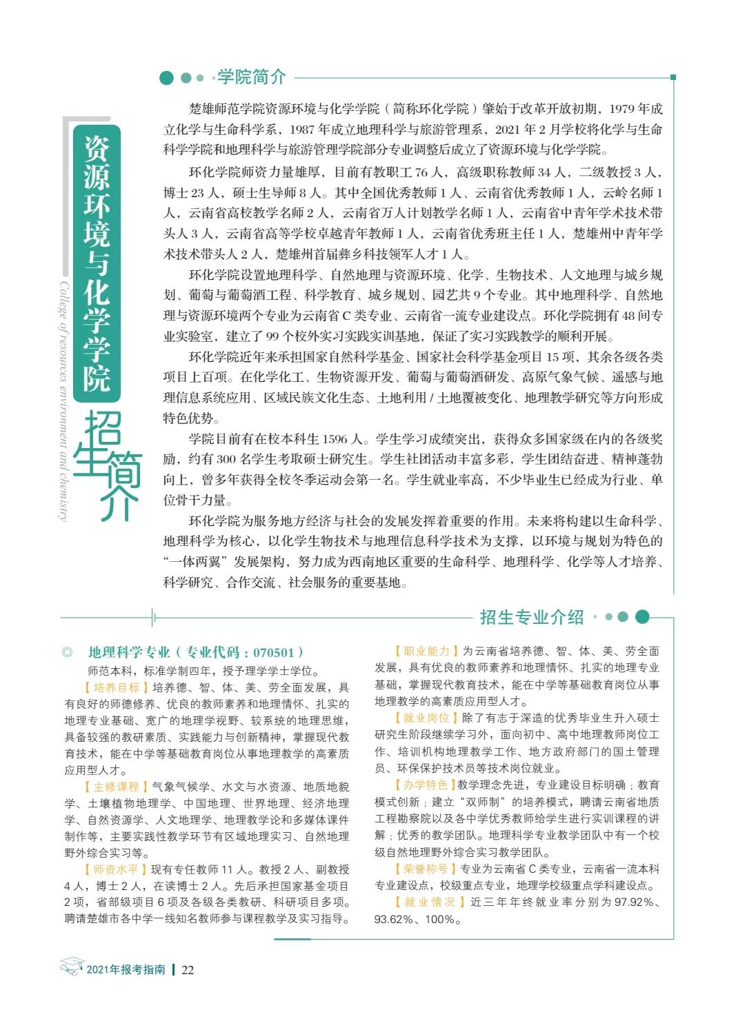 楚雄師范學(xué)院2021年報(bào)考指南