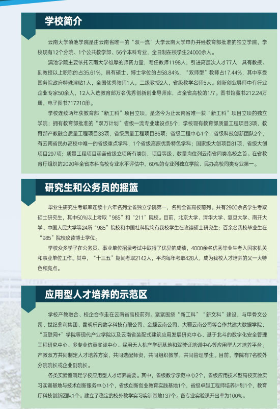 云南大學(xué)滇池學(xué)院2021年招生簡(jiǎn)章