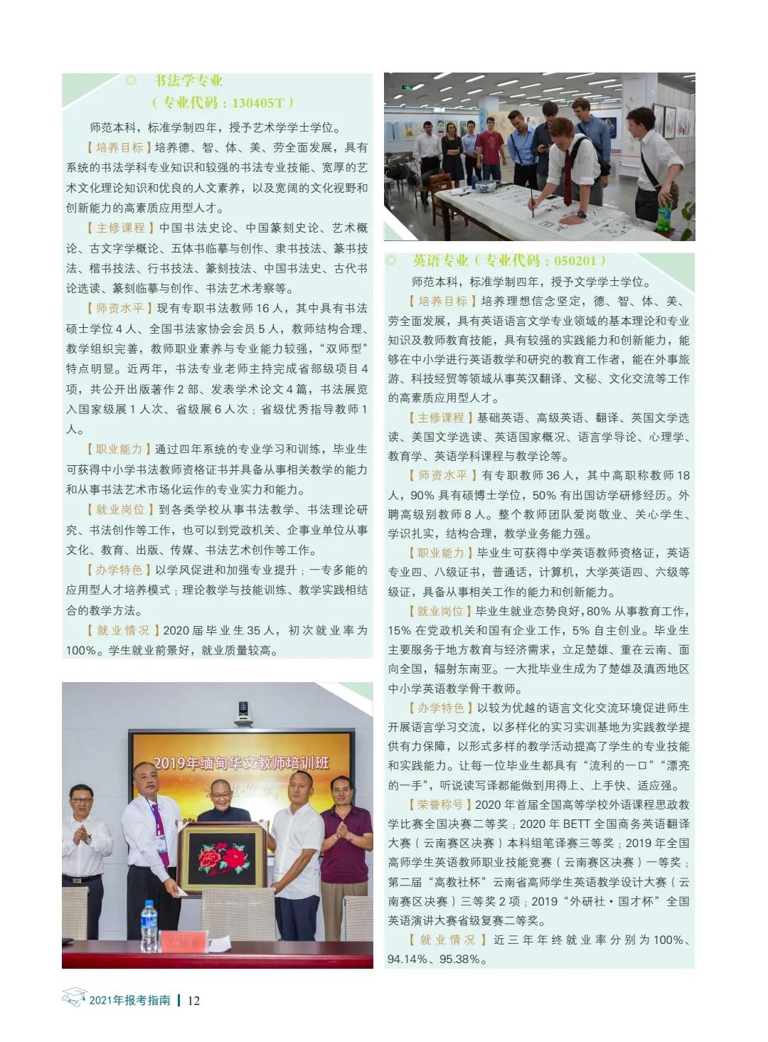 楚雄師范學(xué)院2021年報(bào)考指南