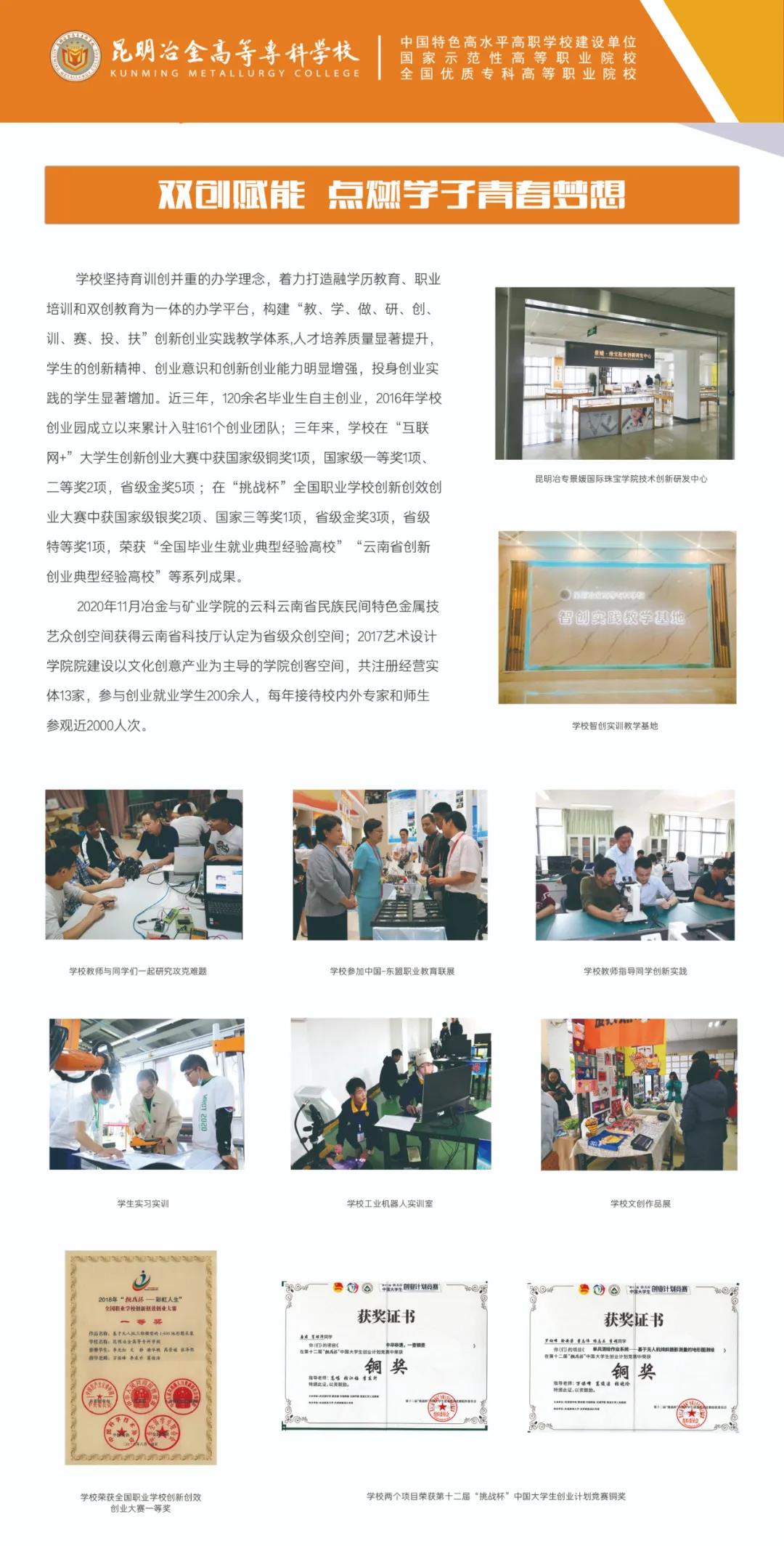 昆明冶金高等?？茖W校2021年大專招生簡章